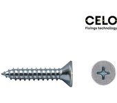 Celo 935327982 - Tornillo Rosca Chapa Din 7982 Cabeza Avellanada Impronta Ph Diámetro 3,5X32 Mm Cincado, 250 Unidades