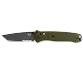 Benchmade STE-537GY-1 Cuchillo táctico Bailout con hoja Superacero CPM-M4 (62-64 HRC) de 20,5 cm y Mango Verde bosque anodizado aluminio 6061-T6