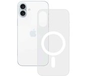 KSIX smart your tech Funda rígida para iPhone 16 Plus, Aro magnético, Compatible con Carga inalámbrica, Resistente, Transparente