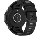 Para correa deportiva transpirable de silicona de doble color Huami Amazfit T-Rex 3 - Negro + Gris Multicolor Black Grey