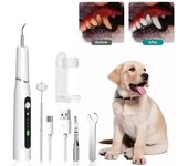 Dispositivo de cálculo de dientes de perro Cepillo de dientes ultrasónico Raspador eléctrico de dientes para mascotas Herramienta de limpieza denta...