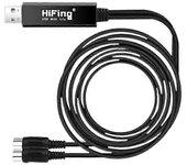 Convertidor/adaptador de interfaz USB IN-OUT MIDI con cable MIDI DIN de 5 pines para PC/portátil/ Negro