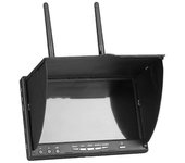 Monitor DVR FPV 5.8G Pantalla LCD de 7 pulgadas 800x480 40CH LCD5802D Receptor dual incorporado para RC FPV Dron Negro