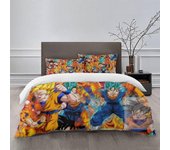 Juego de cama XU273 Dragon Ball Juegos de cama Cama Dibujos animados Funda nórdica ligera de 3 piezas (1 funda nórdica y 2 fundas de almohada) PW27...