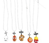 Ubiuo 3-5 piezas Mejores amigos para siempre Collares de amistad Lindo conjunto de collares de rosquillas coloridas de resina Papas fritas Pan de p...