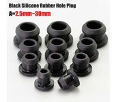 Silicone Rubber Snap-on Hole Plug 2.5mm~30mm Black Blanking End Caps Tube Pipe