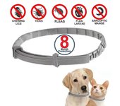 Collares antipulgas y garrapatas para perros, collar ajustable de protección de 8 meses para mascotas para perros grandes, cachorros, gatos, acceso...