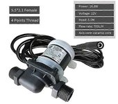 Bomba de agua sin escobillas de 12 V 24 V CC Calentador de agua solar roscado silencioso de 4 puntos Bomba de refuerzo de calefacción por suelo rad...