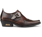 Infinity Leather Botas Rock Biker Western Punk de cuero marrón para hombre EU43