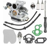 Kit de carburador para Husqvarna 435 435e 440 440e Motosierra Jonsared Cs410 Cs2240 Cs2240S Reemplaza C1T-el41 C1T-el41A 506450501 con filtro de ai...