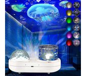 Proyector de luz oceánica para dormitorio, heytea Proyector de luces nocturnas giratorias de 360 grados Proyector de 6 colores Efecto de proyección...