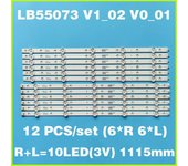Tira de retroiluminación LED 10 lámpara para Philips 55 TV 55PUS7503 55PUS7303 55PUS6753 55PUS6703 55PUS6162 55PUS6262 LB55073 V1_02 V0_01