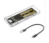 Caja SSD M2 Caja SSD M.2 NVME SSD USB 3.1 Tipo-C portátil Caja de disco duro transparente 5Gbps para PC Como se muestra