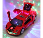 Baile Deformación Giratorio Universal Coche de Policía Coche de Acrobacias Eléctrico con Luces Abrir automáticamente la puerta Niño Juguetes De Niñ...