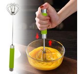 Stainless Steel Whisk Hand Push Rotary Whisk Semi-automatic Stirrer