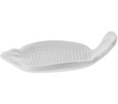 Plato de rallador de cerámica Molinillo de ajo Picadora de ajo Rallador de jengibre gadget de cocina Blanco 12.00X6.80X1.50CM