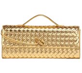 Bolso bandolera tejido a mano para mujer - Bolso de mano de piel Hombro desmontable oro