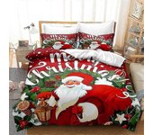 Navidad Impresión digital 3D Ropa de cama Edredón Cubierta almohada Funda Doble individual Estilo King 429 135*200cm two-piece set