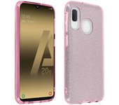 Avizar Funda Galaxy A20e Glitter Silicona Ajustable Semirrígida rosa