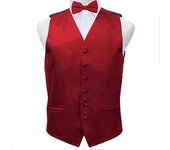 Chaleco traje para hombre chaleco chaleco delgado clásico chaleco casual sólido rojo L