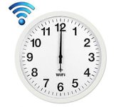 Red inteligente Sincronización automática de tiempo Wifi Reloj de pared moderno simple Silencio Reloj de sala de estar-12 pulgadas (blanco)