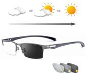 Gafas de lectura multifocales progresivas fotocromáticas Gunmetal Lupa anti-azul 1.00 strength