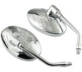 unbrand Espejo Universal de Motocicleta Cromado Ovalado Espejos Retrovisores Laterales de Motocicleta PARA yamaha vtx 1300 1800 xt 600 virago 125 5...