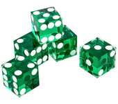 5pcs Nuevo 2022 Dados Acrílicos Seis Caras D6 19mm Dados de Casino con Bordes de Navaja Verde