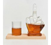 Decantador de dedo medio para hombres Juego de decantador de whisky Decantador de vidrio + Tapón hermético, 100% nuevo