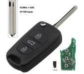 Para Hyundai i30 IX35 ELANTRA Tucson SONATA NF 433Mhz ASK ID46 chip 3 botones plegable llavero remoto para coche plegable HY15R Blade