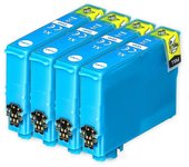 4 Cartuchos de tinta cian para reemplazar Epson T1812 (Serie 18XL) Compatible/no OEM de las tintas Go
