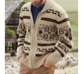 Hombre Caqui Zip Cardigan Jacquard Jersey de punto Otoño/invierno Ropa de abrigo aaliti