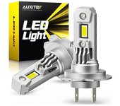 AUXITO 2Pcs Turbo LED H7 Bombilla de faro LED Mini Inalámbrico 100W 20000LM CSP para coche Linterna frontal automática H7 12V 6500K Blanco