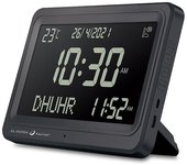 Azan Reloj Automático En Todo El Mundo Digital 8 Azan Sonidos De Oración Islámico De Pared Y Reloj De Escritorio A Pantalla negra y negra