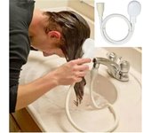 Pulverizador de manguera de ducha de lavabo de mano, tubo de extensión de grifo Fregadero Pulverizador de manguera de grifo para lavar el cabello L...