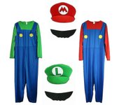 Hombres adultos's Super Mario Bros. Disfraces disfraces Cosplay Verde M