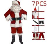 Disfraz de Santa Claus para hombres Disfraz de Santa Claus para adultos Traje de Santa Claus 7pcs M