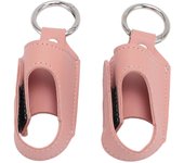 2 piezas Soporte de inhalador para asma Almacenamiento portátil Protector de cuero PU Estuche de inhalador para asma para viajar Rosa