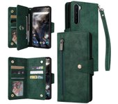 Gangxun Funda para OnePlus Nord 5G Cartera de cuero magnético con cremallera Cubierta Tarjetero compatible con OnePlus Nord 5G Funda Verde
