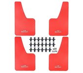 Set Car Auto RED Efecto de fibra de carbono Protectores contra salpicaduras Guardabarros Guardabarros moldeados Cubierta de guardabarros Delantero ...