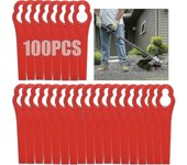 100 piezas de cuchillas de plástico para cortar césped, cuchillas para cortar césped inalámbricas Cuchillas de corte para cortacésped de 83 mm Cuch...