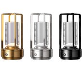 Lumison Crystal Lantern lámpara de mesa,lámpara de cristal lumison,lámpara de mesa de metal portátil,3 colores recargable inalámbrica led lámpara,1...