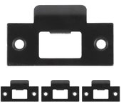4pcs Placas de cierre de cerrojo Placas de cierre de puerta Placas de refuerzo de placa de puerta Negro 7.00X4.00X0.80CM