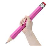 Lápices gigantes de madera para accesorios / regalos / decoración - Lápiz de novedad grande divertido de 14 pulgadas con tapa (rosa) para escuelas ...