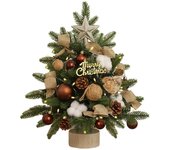 Mini árbol de Navidad 45 cm iluminado mesa artificial pino de Navidad árbol pequeño que funciona con batería para la decoración de la fiesta en cas...