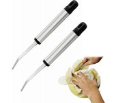 2 piezas de cuchillo de pomelo de acero inoxidable curvo dentado para pomelo U HSK