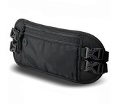 Cinturón de dinero de viaje seguro, billetera de viaje oculta oculta que bloquea la RFID, unisex negro