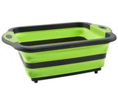 Tabla de cortar plegable, tabla de cortar platos plegables para acampar fregadero que ahorra espacio 3 en 1 canasta de almacenamiento multifunción ...