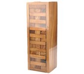 Juego de torre de volteo de madera: perfecto para juegos de fiesta, juegos al aire libre para adultos y familiares, st clásico Color de la madera