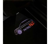 2 piezas LED puerta de coche puerta de coche luz de bienvenida logotipo accesorios para nissan patrol y62 luces de proyector láser emblema sombra c...
